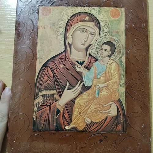 Panagia Odigitria icon, 22.5x29 cm, worn corners