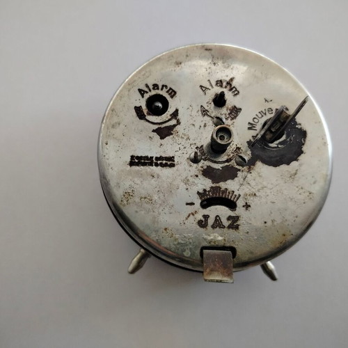 JAZ French wind-up table clock used, 1950s-60s