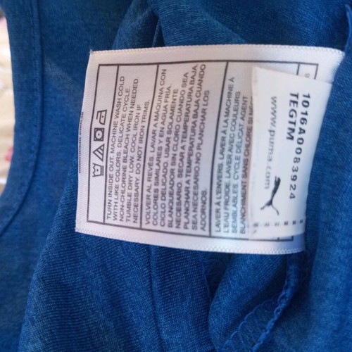 Puma sleeveless sports shirt like new, blue, size S