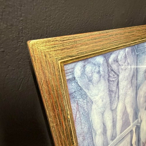 Renaissance Style Frame used, Michelangelo Sibyl Art Print in Wooden Gold Frame