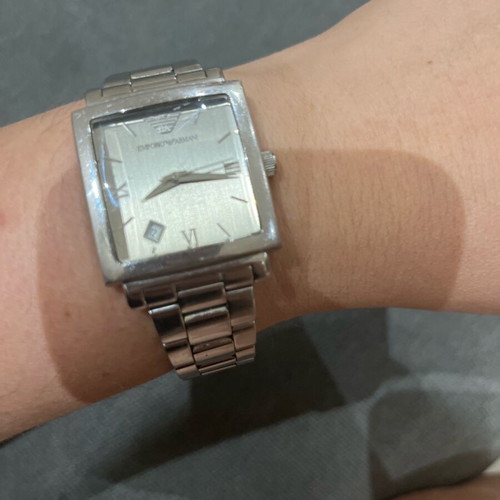 Emporio Armani watch used, silver, fully functional with new battery