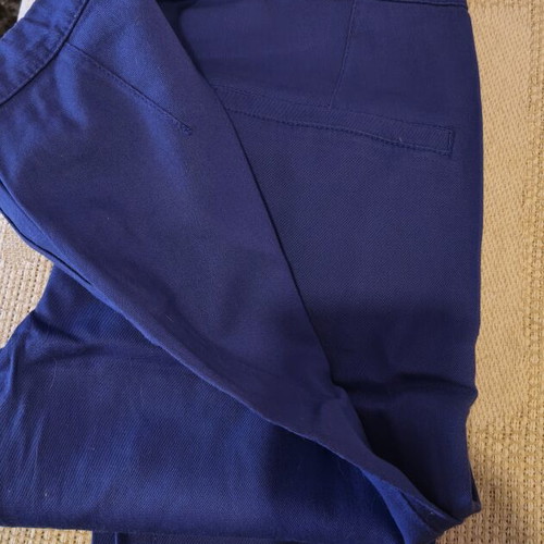 Women's straight linen pants H&M used, blue, size L