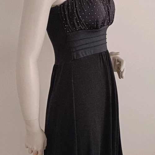 Active Girl evening mini strapless dress like new, black with gold details