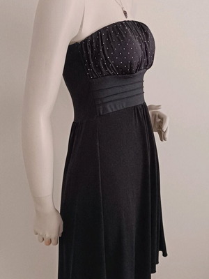 Active Girl Βραδινό μίνι στράπλες φόρεμα μαύρο με χρυσές λεπτομέρειες σαν καινούργιο