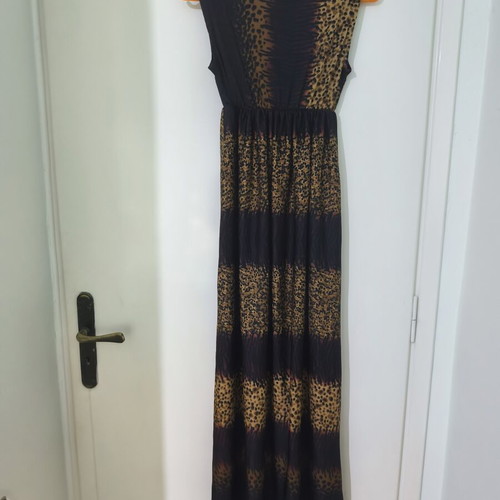 Maxi dress with leopard and abstract print like new