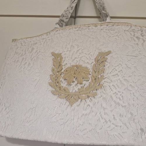 Beach bag new with lace and embroidery, white handbag