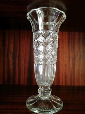 Κρυστάλλινο βάζο vintage του '50 σαν καινούργιο, τσέχικο γυαλί Libochovice