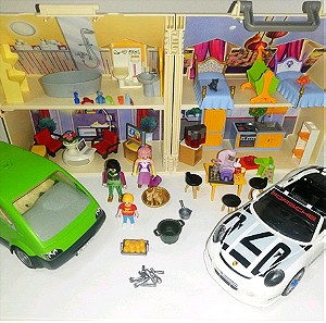 Playmobil σπιτάκι βαλιτσάκι, porshe, αυτοκίνητο, φιγουρες πακετο