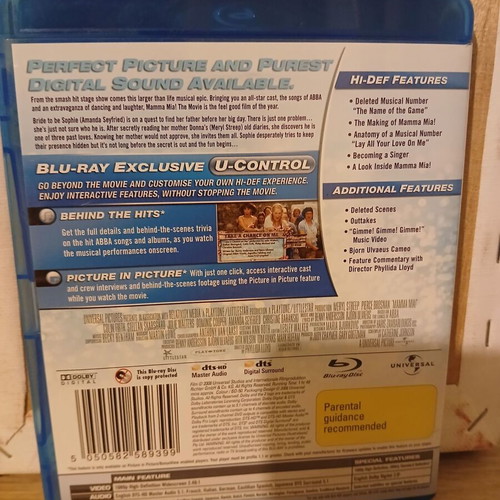 Mamma Mia Blu-Ray used with English subtitles
