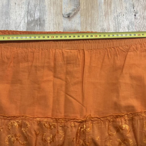 Long summer skirt orange 100% cotton made in India