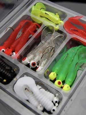 Silicone lure set new, 21 pieces with jig heads