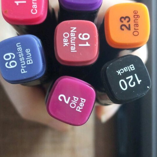 Double-ended markers new, set of 6 pieces