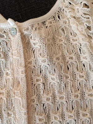 Toi Moi blouse L beige knit transparent like new