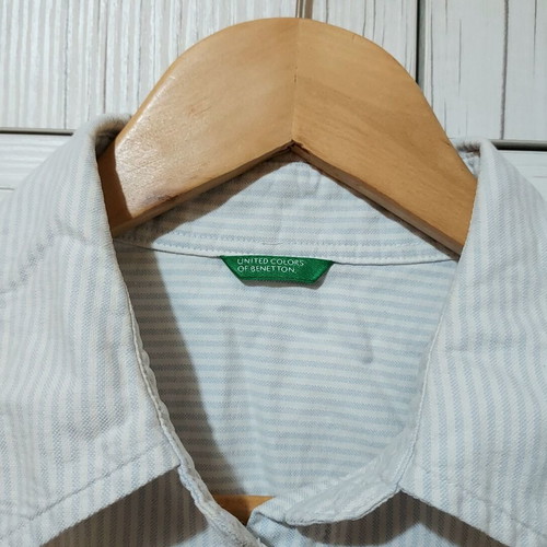 Benetton women's shirt used, size Medium, white, 100% cotton