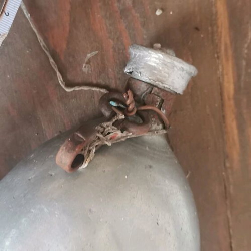 Vintage military aluminum water canteen restored