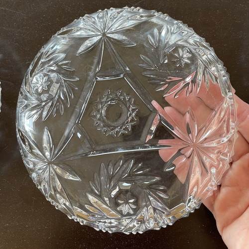 Cut Crystal vintage set of 3 coasters like new