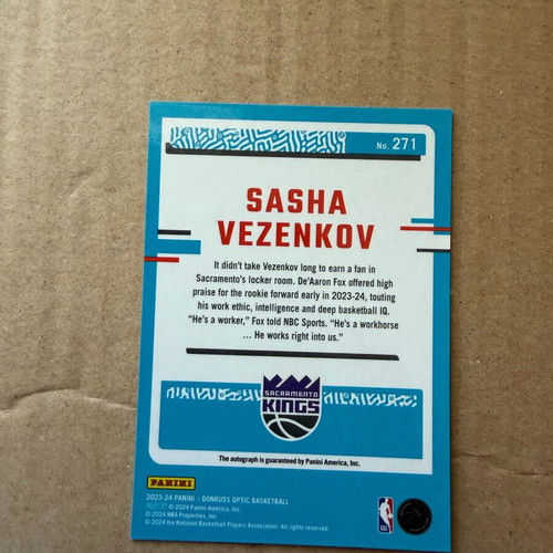 Panini Donruss Optic Rookie Sasha Vezenkov On Card Autograph σαν καινούργιο Ολυμπιακός