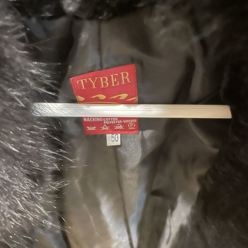 Fur coat black ecological, like new, size XL
