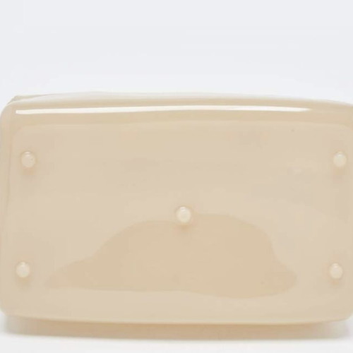 Furla Candy satchel new, beige glossy rubber