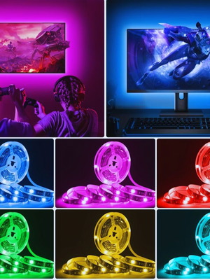 Ταινία LED Backlight TV 2m USB 5V RGB με κουμπί, καινούργιο