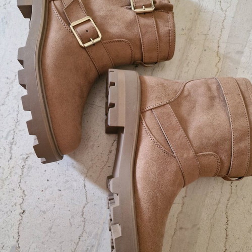 Asos camel suede ankle boots size 39 new, comfortable without zipper