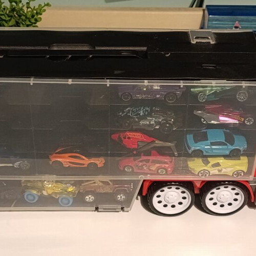 Toy truck with cars