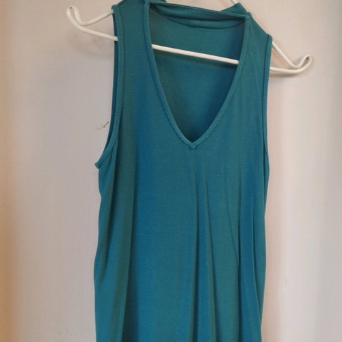 Blue blouse with neckline detail