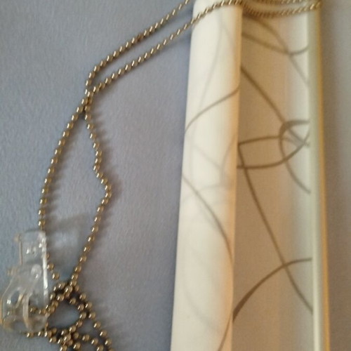 Roller blind 2.15x95 white with grey curved pattern, new