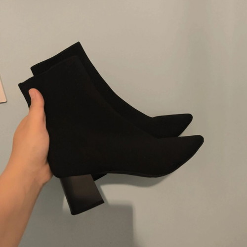 Ankle boots black sock elastic size 38 like new