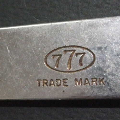 Vintage 777 Trade Mark Safe-Edge metal beer bottle opener used