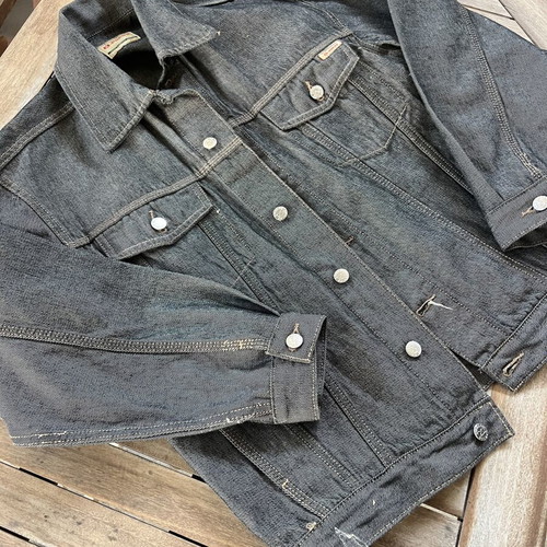 Men's denim jacket like new, size Medium, gray