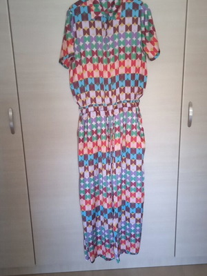 Women's jumpsuit satin texture size Large like new