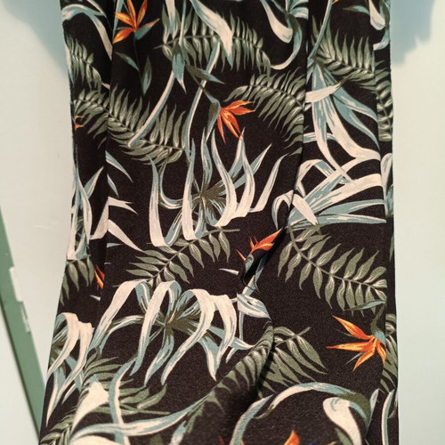 Mango dress small tropical print off-shoulder like new