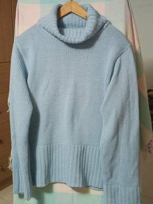 Woodpecker wool sweater used, turquoise, size XL