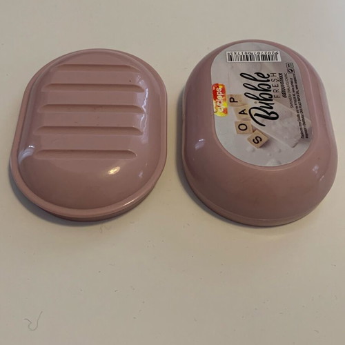 Plastic soap case used, pink