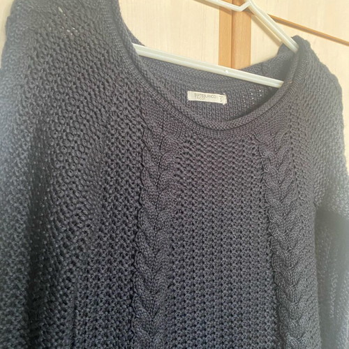 Black knitted blouse dress with buttons at back like new