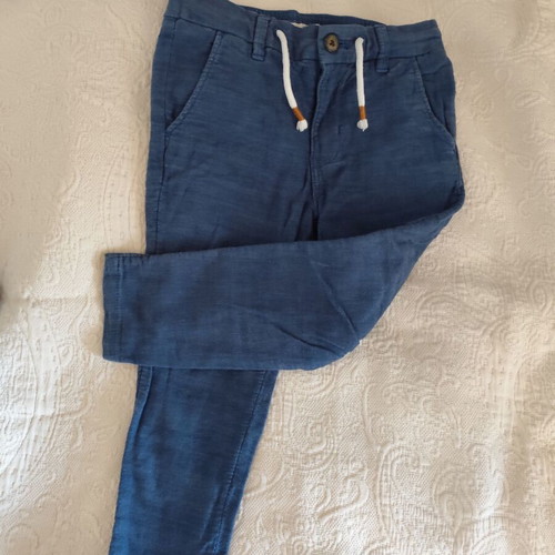 H&M fabric pants like new, size 3-4, blue
