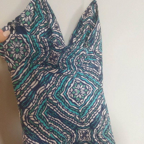 H&M dress used, summer style, blue and green, size S