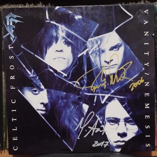 Celtic Frost Vanity/Nemesis LP used, signed by Tom G. Warrior and Martin Ain