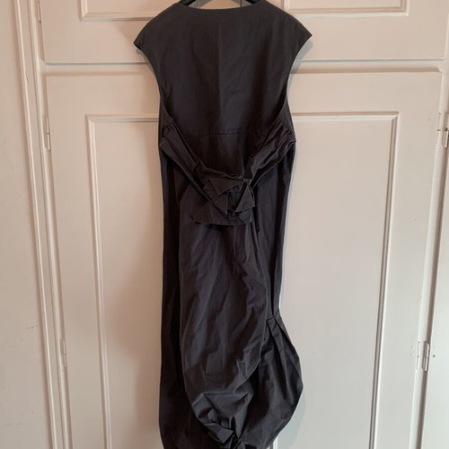 Manila Grace maxi cotton dress, grey anthracite, Limited Edition