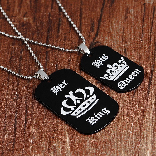King & Queen stainless steel pendant set new