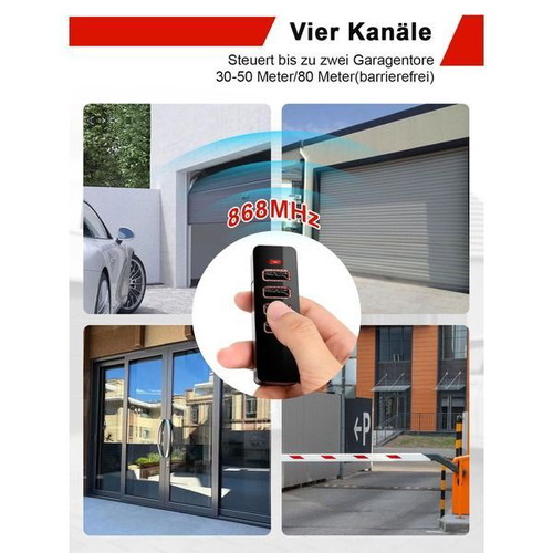 868 MHz Garage Door Remote Control, 4 Channels, Set of 2