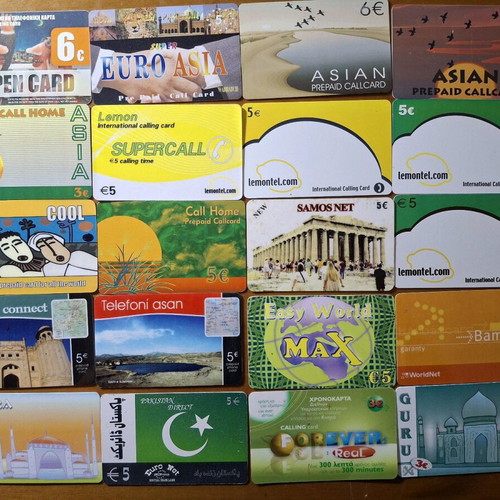 Phone cards used, collection of 143 different Greek cards