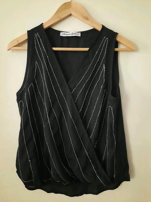Blouse with embroidery new, size M, black