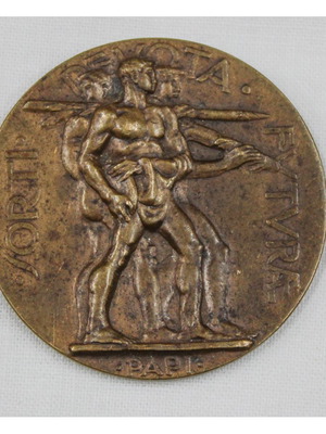 Italian military sports medal fascist period used, 40 mm diameter