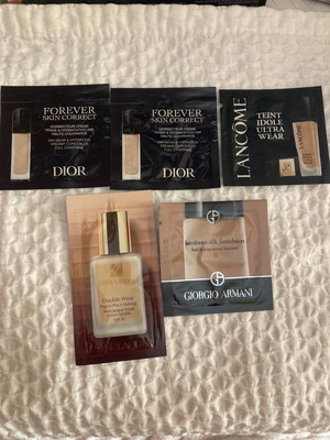 Samples set foundation new Dior, Lancome, Estee Lauder, Giorgio Armani