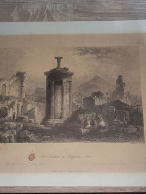 Γκραβούρα Διογένης σαν καινούργιο, W.Floyd 19ου αιώνα, Το Φανάρι του Διογένη
