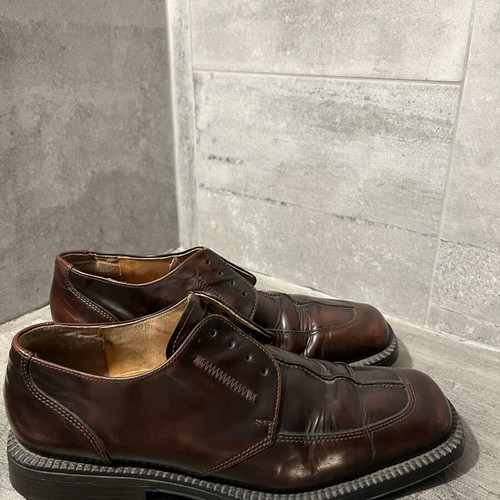 Men's classic leather shoes used, brown, size 42