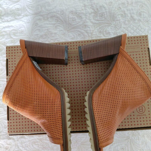 Manas mules like new, tan leather, 9cm heel, size 39