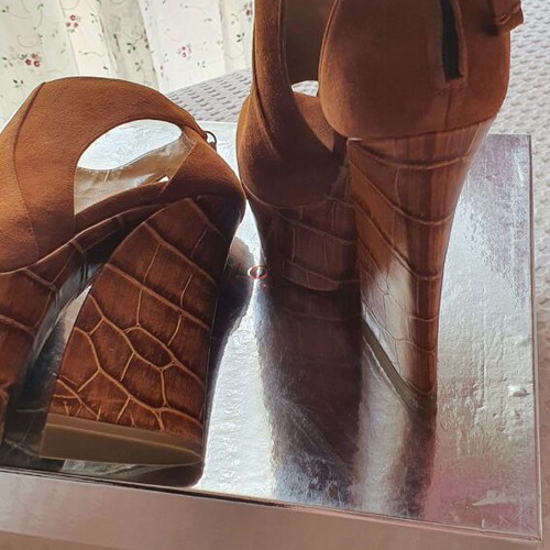 Gianmarco Lorenzi platform sandals new, genuine leather, size 37, brown